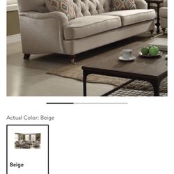 Acme alianza 85” sofa with 2 pillows