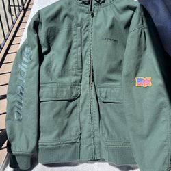 Supreme Canvas Hooded Work Jacket Green SS20 size L