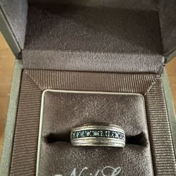 Men's Wedding Band Size 10 With Blue Diamond