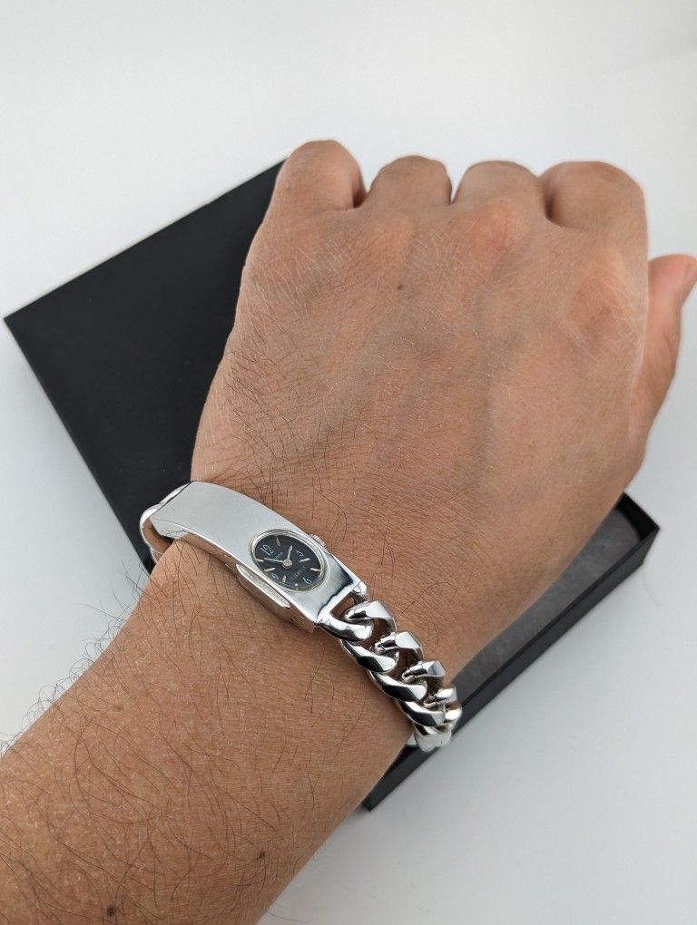 Vintage Silver Tone Swank 17 Jewel Mechanical Bracelet Watch