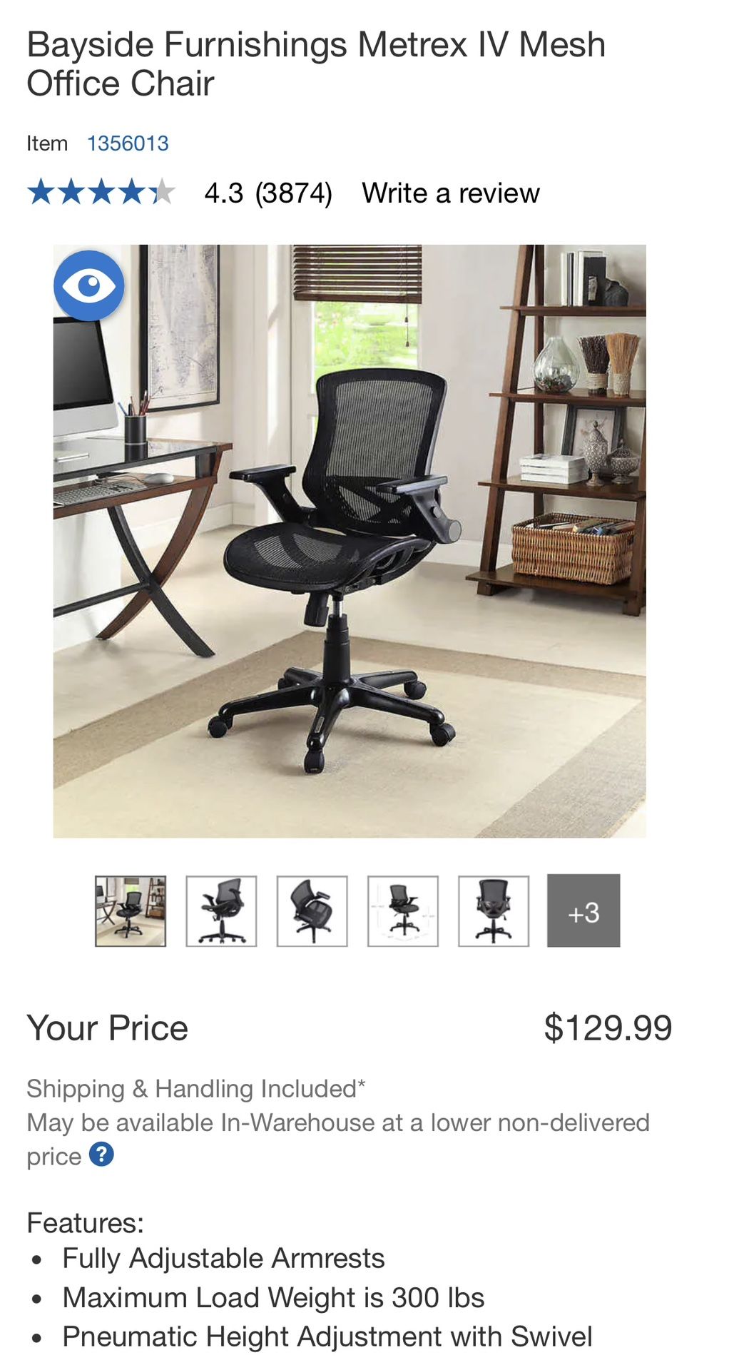Bayside Furnishings Metrex IV Mesh Office Chair for Sale in Deerfield IL OfferUp