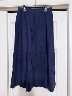 Women’s Calliope Navy Blue Pleated Midi Skirt - Size 10