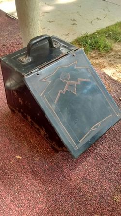Antique metal coal scuttle box $50