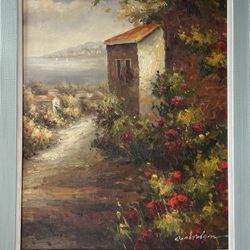 Beach House Oil Painting