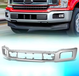 Front steel chrome Bumper Ford F150 F-150 2018 2019 2020 W/Fog Light Holes