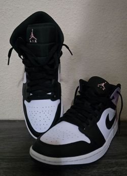 Air Jordan 1 Mid Black White Purple Size 10.5 (men's 9)