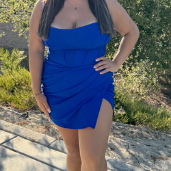 Royal blue short dress size L