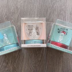 Disney Princess and Minnie Light Up Glass Figurines 