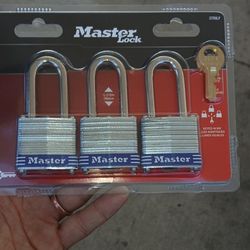 Masterlock 1-1/2" Key Padlocks 3 Pack