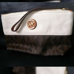 MK Leather Wristlet Bag