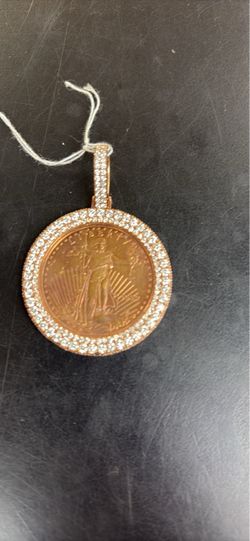 1929 $20 Saint-Gaudens Double Eagle Gold Coin Diamond Pendant