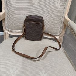 MK Messenger Crossbody Bag Brown 