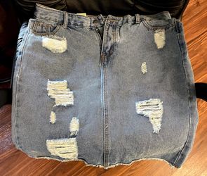 Denim Trendy Holy Skirt