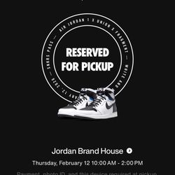 Jordan 1 Fragment x Union LA Black White Size 10.5M