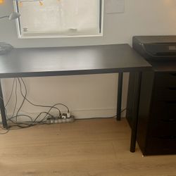IKEA Linnmon Desk with 5 Drawer Unit