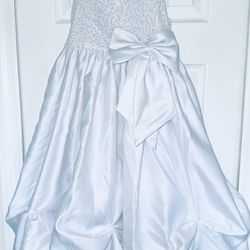 ~LN Girls Princess Faith WHITE Sequin Pageant Dress~Sz 8