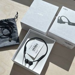 Shokz OpenRun Bluetooth Wireless Headphones - Black: Open-Ear, Built-In Microphone, Water-Resistant