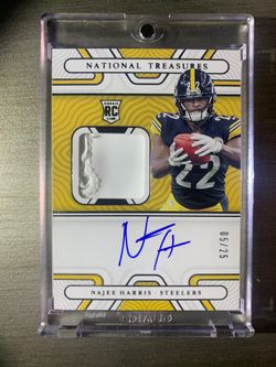 Najee Harris National Treasures Rookie Patch Auto