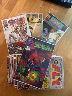 43 Comic Book Lot Spawn, Invincible, Neal Adams, Signed, Remarked and More