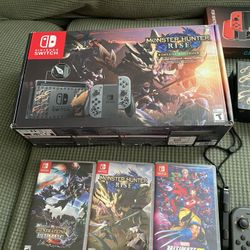Nintendo Switch V2 Especial Edición W 5 Games And Screen Protectors And Controller Everything Perfectly Condition 
