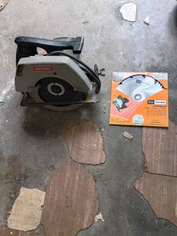 Vintage Craftsman 7-1/4" Circular Saw Metal Casing 315 Series & Kromedge Blade