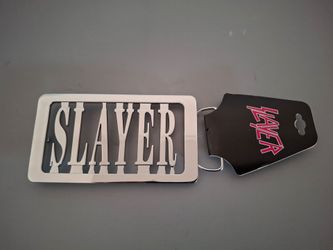 SLAYER Heavy METAL MERCH SILVER LOGO BELT BUCKLE BRAVADO