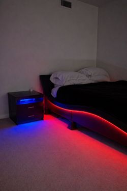 LED Bed frame and nightstand