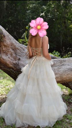 Vestido de Quinceañera Ivory/Champagne estilo Princesa + Crinolina