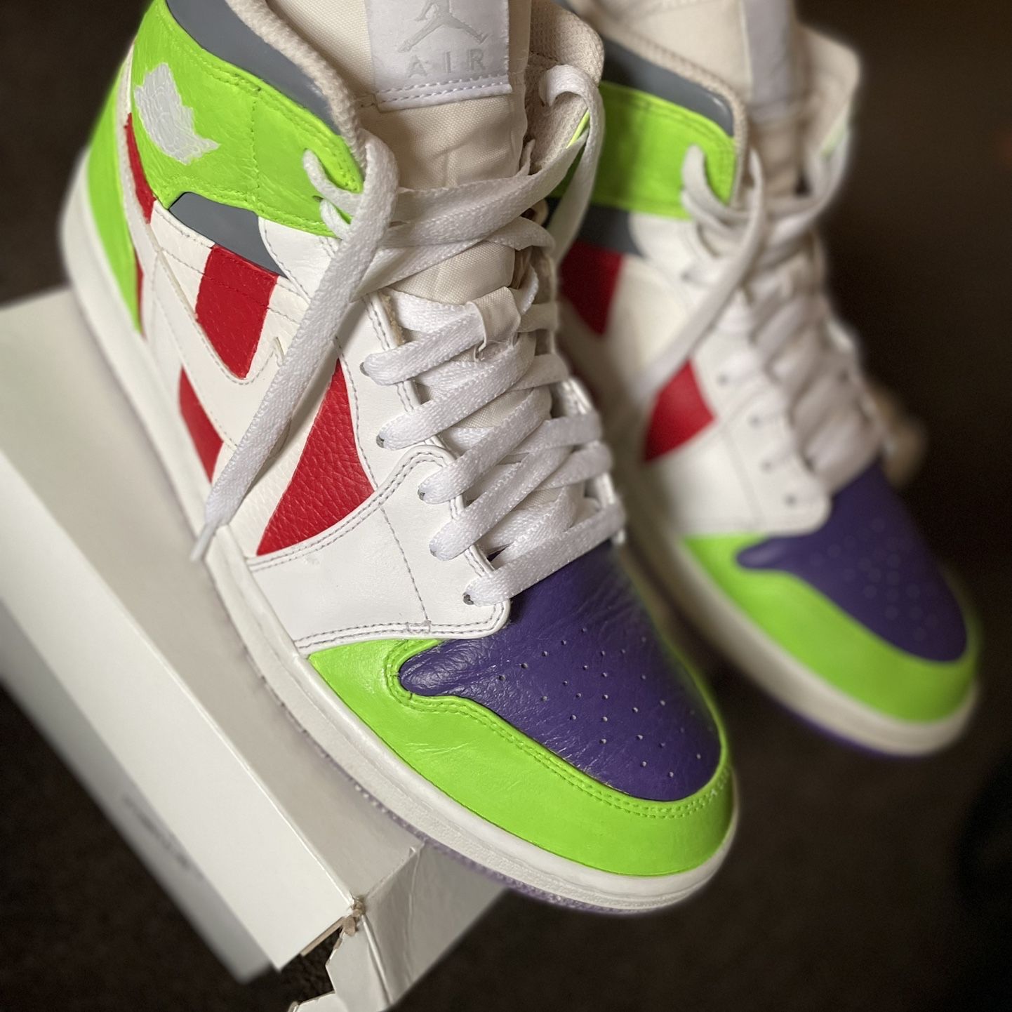 Shoe Buzz Jordan Sz 11 Used Custom Buzz Light Year Jordan Mid For Sale In Cleveland, OH  OfferUp