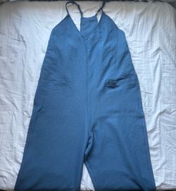 Blue Spaghetti Strap Wide-Leg Jumpsuit Cupshe