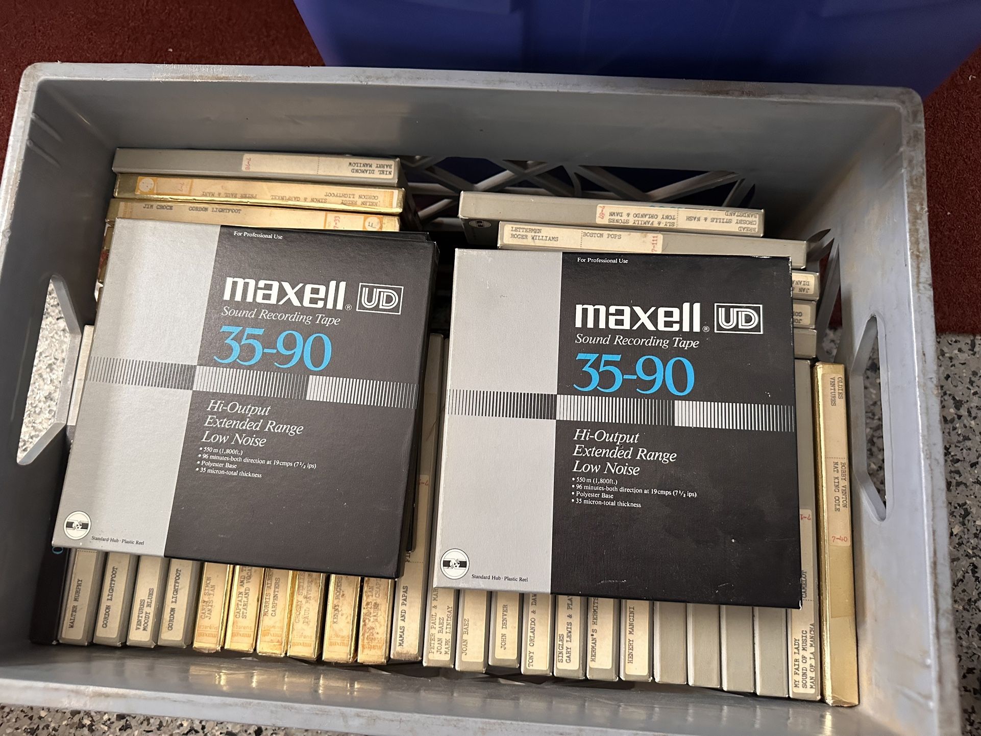 (40) Vintage 7” Maxell reel-to-reel Audio Recording Tape Like Nee In Plastic Audiophiles