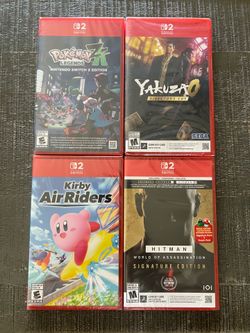 Hitman World of Assassination Kirby Air Riders Pokemon Legends Z-A Yakuza 0 Nintendo switch 2