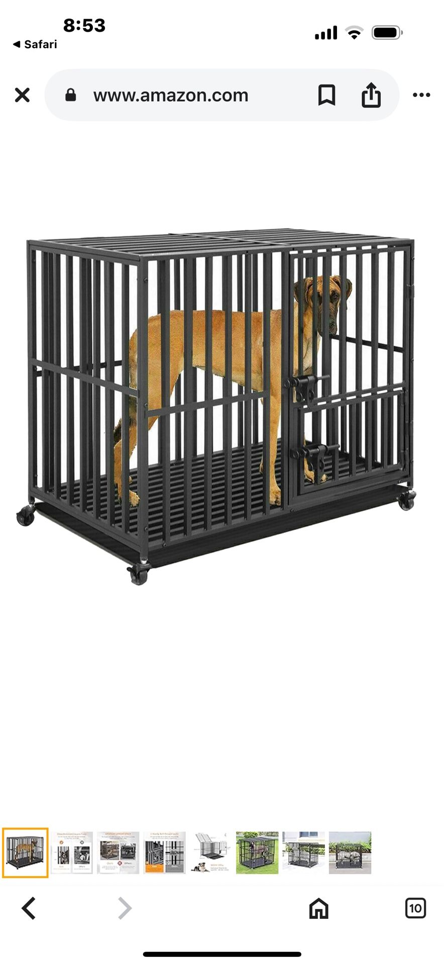 BingoPaw Heavy Duty Dog Crate: 38 Inch Heavy Duty Metal Pet Crate with Wheels by Tear-Resistant Square Tube, Puppy Training Playpen