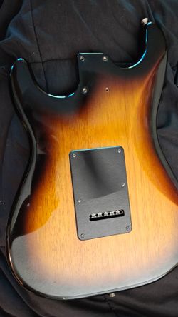 Loaded Squier Bullet Strat body with Fender F plate and Tremlo Arm