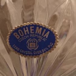 New Vintage Bohemia Lead Crystal GIGA 12" Large pedestal bowl (comes In Box But Box Damaged)