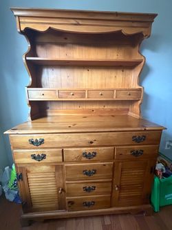 Solid knotty pine farmhouse hutch/buffet