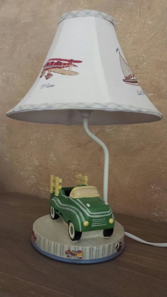 Vintage Truck, Car, Plane Lamp, Shelf, Embroidery Prints
