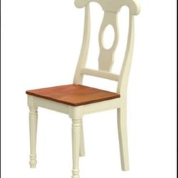 Napoleon Styled Chair With Wood Seat Buttermilk & Cherry Wood Seat (Brand New)