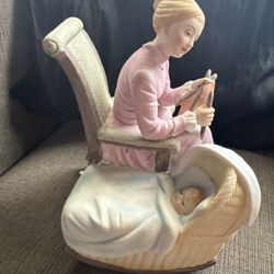 Mother and child music figurines
