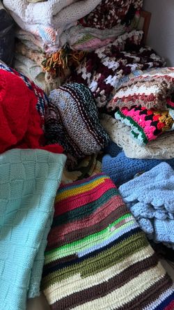 Hand knit blankets
