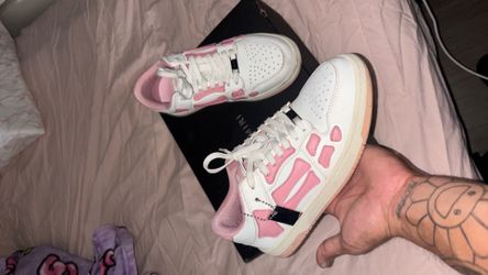 White/pink Amiri shoes (skeleton top low)