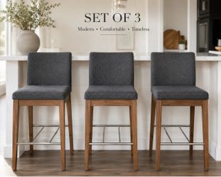 Gray upholstered bar stools