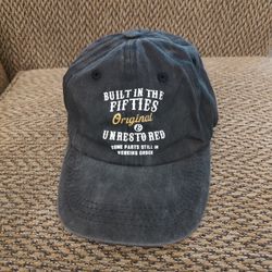 BUILT IN THE FIFTIES BASEBALL CAP.  ADJUSTABLE STRAP. NEW. PICKUP ONLY.