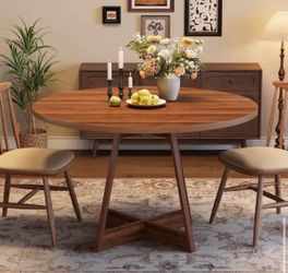 In box Round Walnut Wood Dining Table