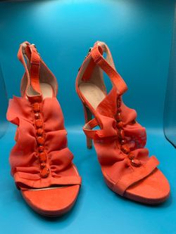 bebe Elle Satin Ruffle Sandals
