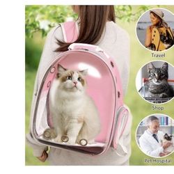 Pink-PetPack Adorable Bubble Carrying Bag for Small, Medium dogs Cats, Space Capsule Pet Park, Hiking backpack, Airline Approved Travel Carrier