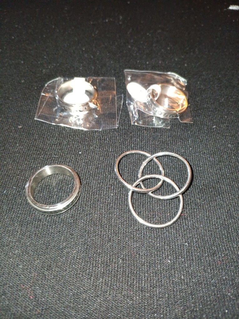 4-6Pcs Stainless Wedding Promise Rings Set