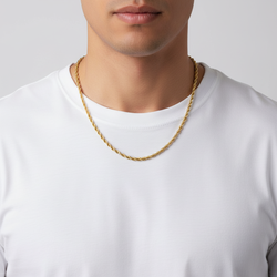 14K Yellow Gold 25" Hollow Rope Chain
