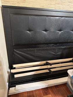 Cal king bed Frame Bonded Leather