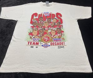 Mens Large Vintage 1989 San Francisco 49ers Championship Caricature Tshirt